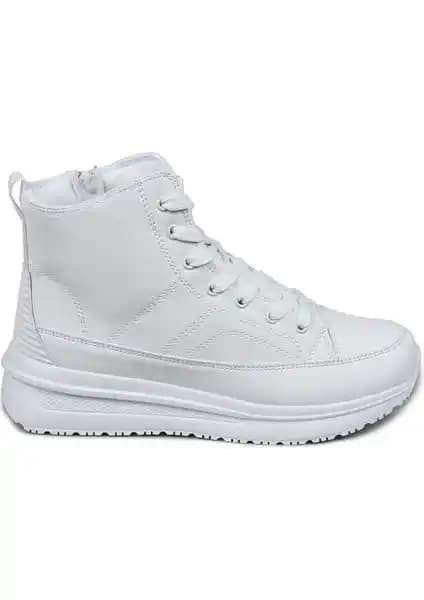 Jump 28769 Fermuarlı Beyaz Kadın Bot: Günlük Şıklık ve Konfor Sunan Modern Tasarım