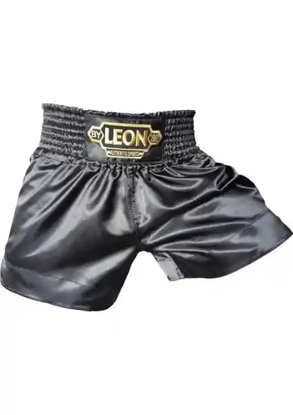 Leon Ground Kick Boks ve Muay Thai Şortu Siyah BYL1006 Profesyonel Sporcular İçin Tasarlandı