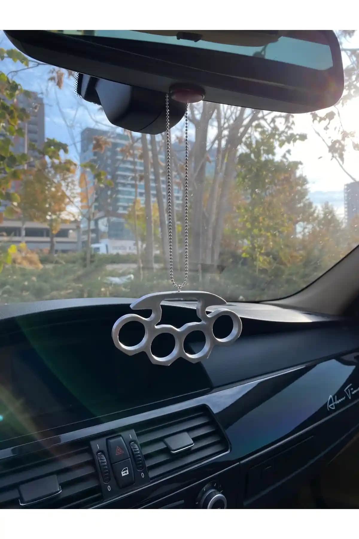 AKXER Muşta Yumruk Görünüm Dekoratif Plastik Dikiz Aynası Süsü (GRİ)