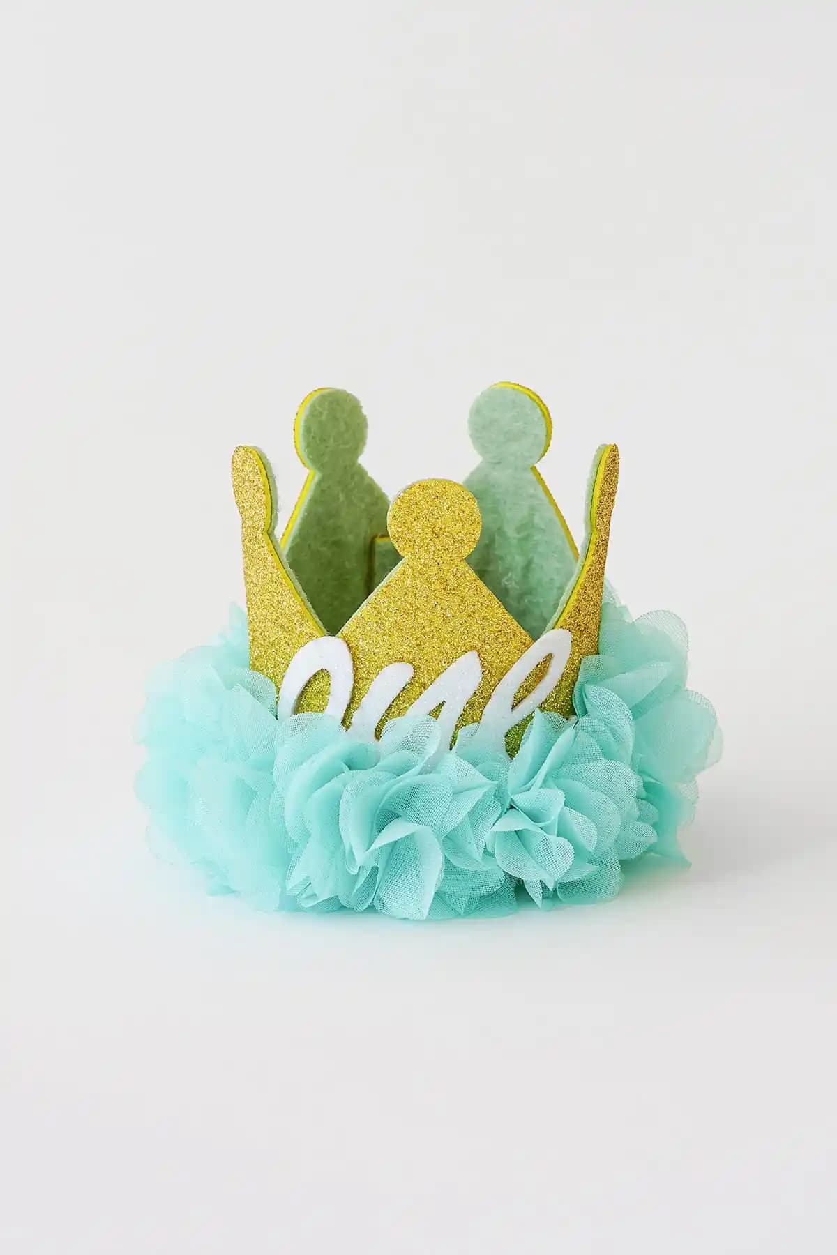 Banamio 2 Yaş Lastikli Doğum Günü Simli Parti Şapkası Mint Renkli Şık ve Konforlu Tasarım