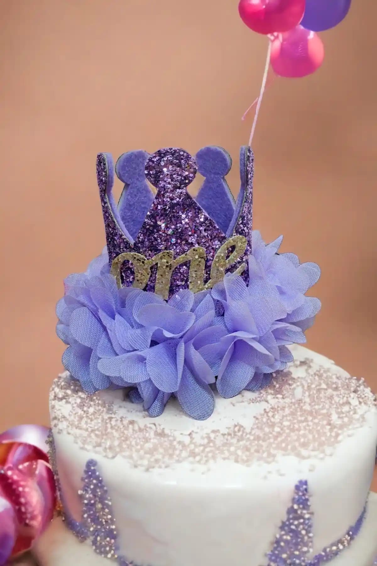 Damlakids 1 Yaş Doğum Günü Tacı Lila Gold Zarif ve Dayanıklı Çocuk Aksesuarı