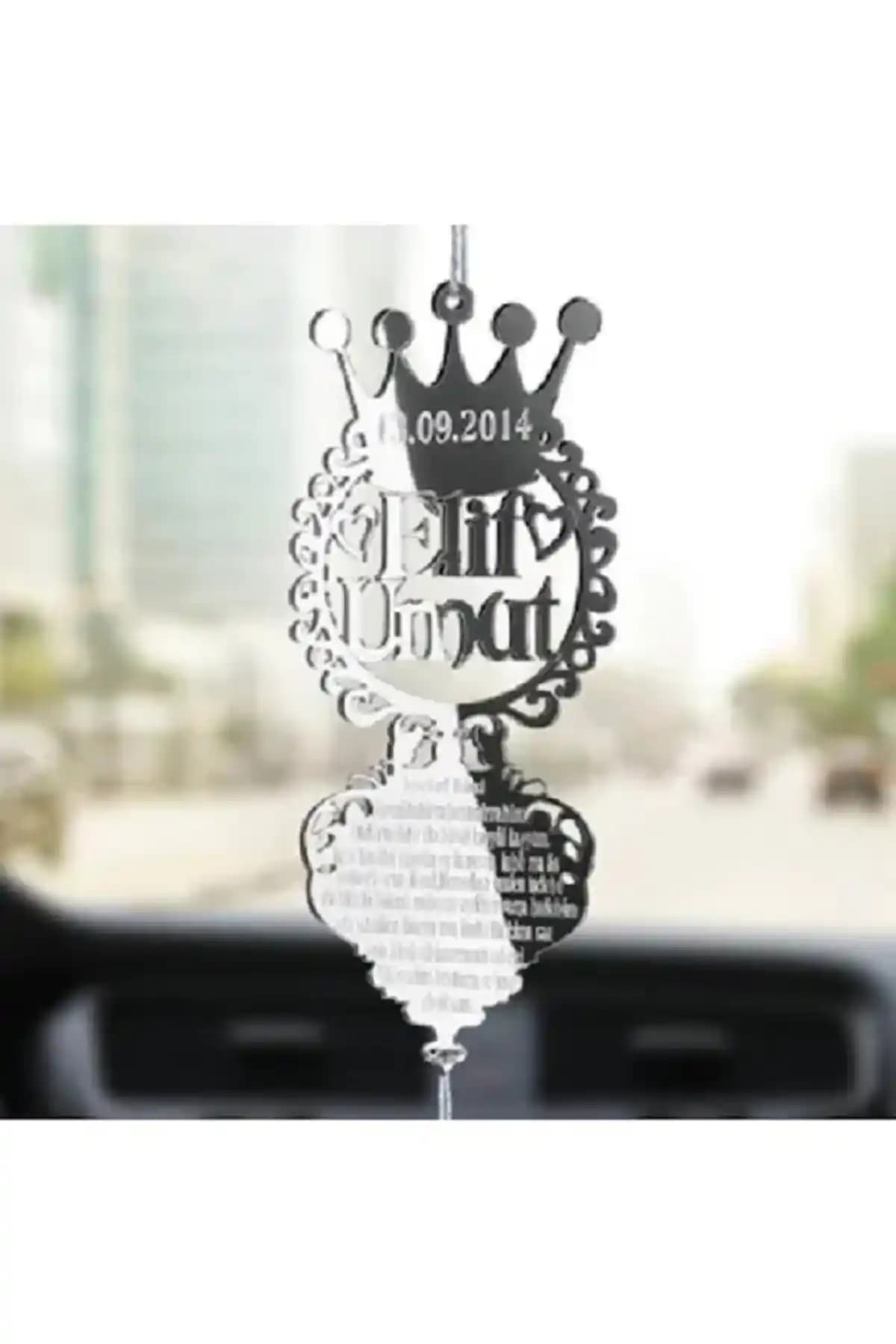 Evsay Kişiye Özel Ayetel Kürsi Kral Tacı Pleksi Dikiz Aynası Süsü