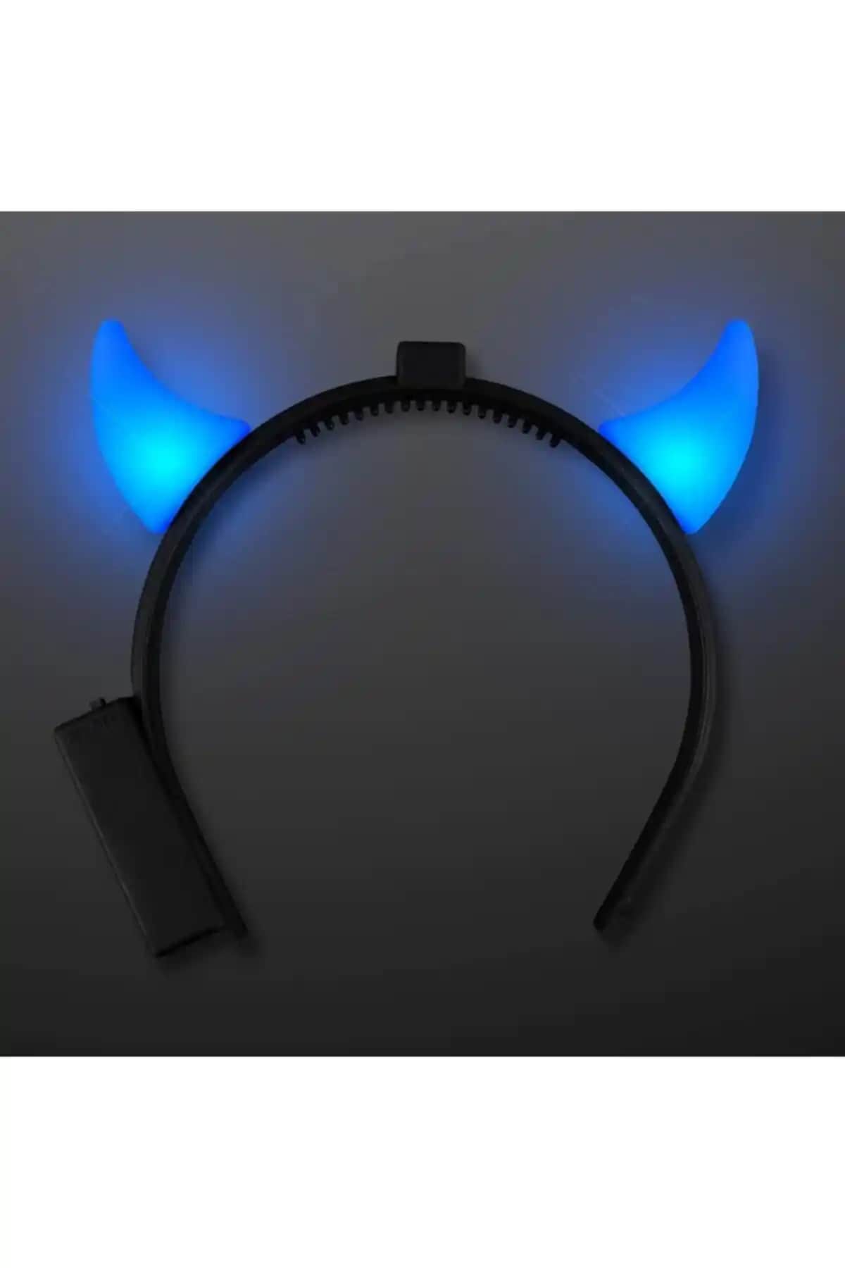 Halloween Temalı Mavi Şeytan Tacı Aksesuarı Işıklı ve Dayanıklı Tasarım