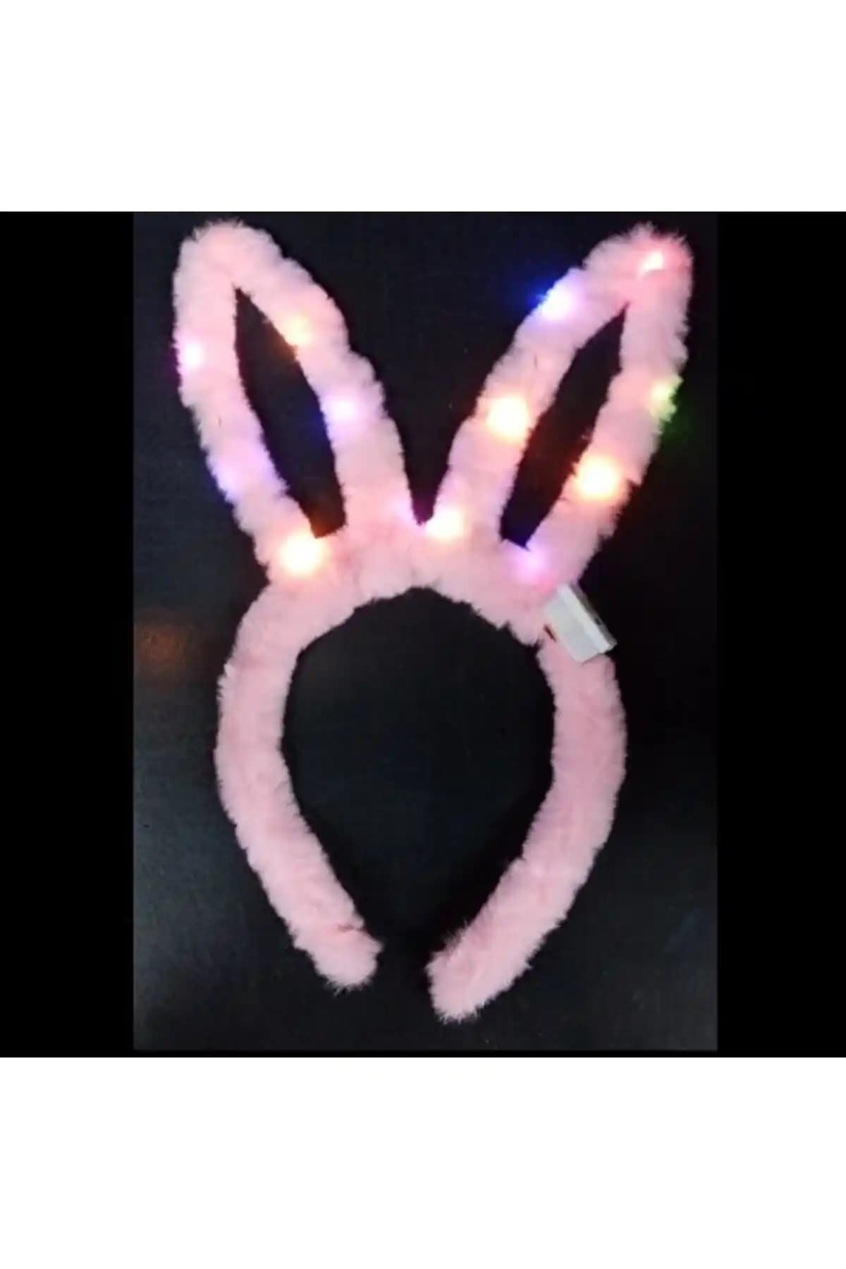 Kidspartim Pembe Tavşan Peluş Işıklı Taç Çocuklar İçin Renkli ve Şık Bir Aksesuar