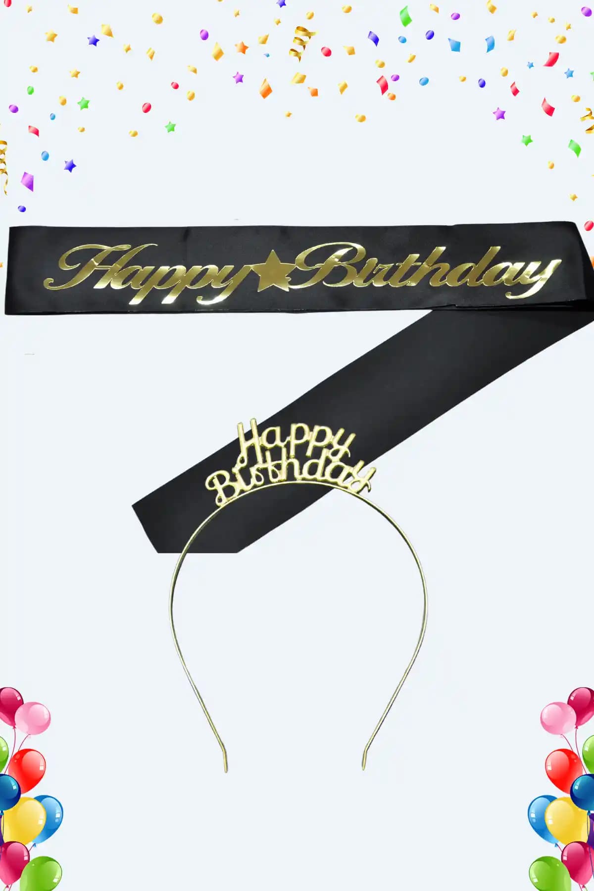 Larenya Happy Birthday Metal Taç ve Kuşak Seti: Şık ve Kullanışlı Doğum Günü Aksesuarları