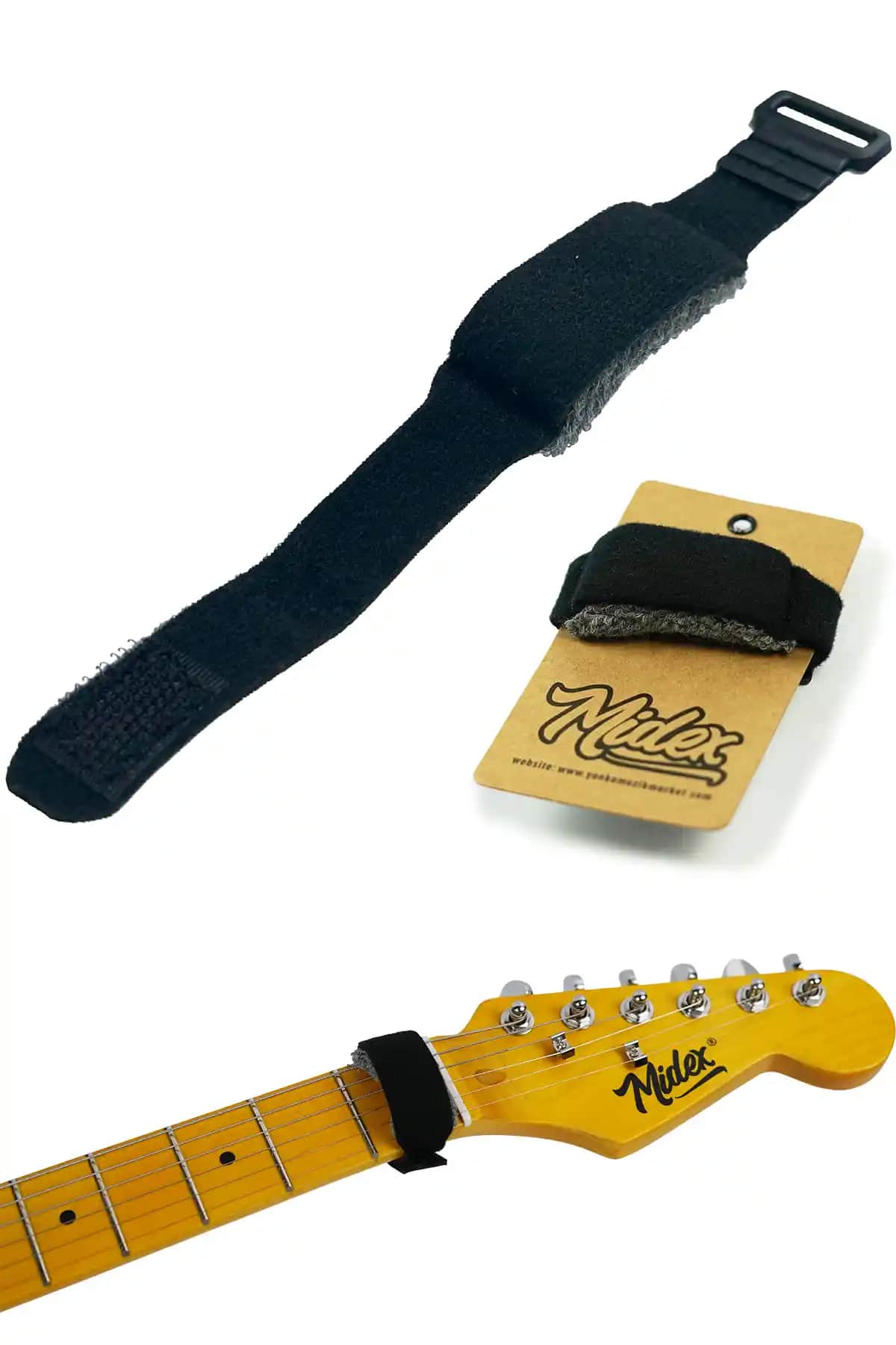 Midex Fretwrap FW-1BK Gitar Tel Susturucu: Ayarlanabilir ve Dayanıklı Profesyonel Aksesuar