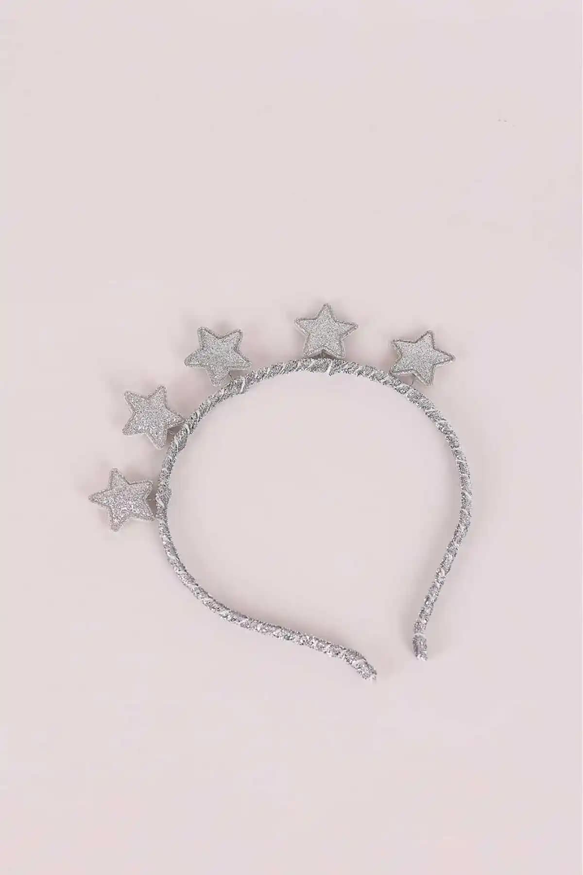 Minia Concept Kids Glitter Stars Gü<müş> Sıralı Yıl<dı>z Kız Çocuk Taç: Şık ve Eğlenceli Çocuk Aksesuarı