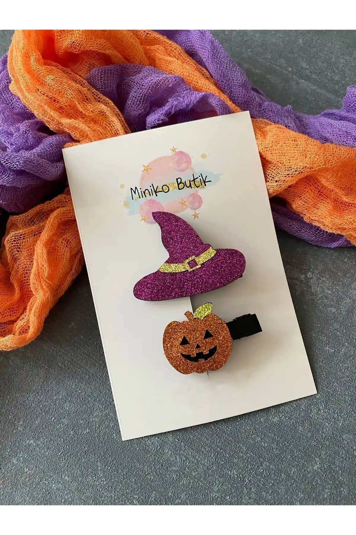 Miniko Butik Halloween Temalı Keçe Saç Tokası Çocuk ve Yetişkinler İçin Şık Aksesuar