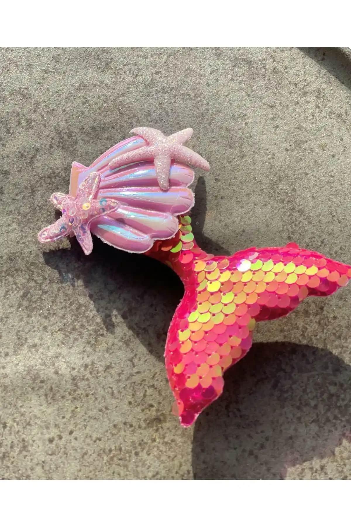 NehirDen Denizkızı Kuyruklu Pullu Yıl<dı>zlı Çocuk Saç Tokası Güvenli ve Pratik Kullanım İçin