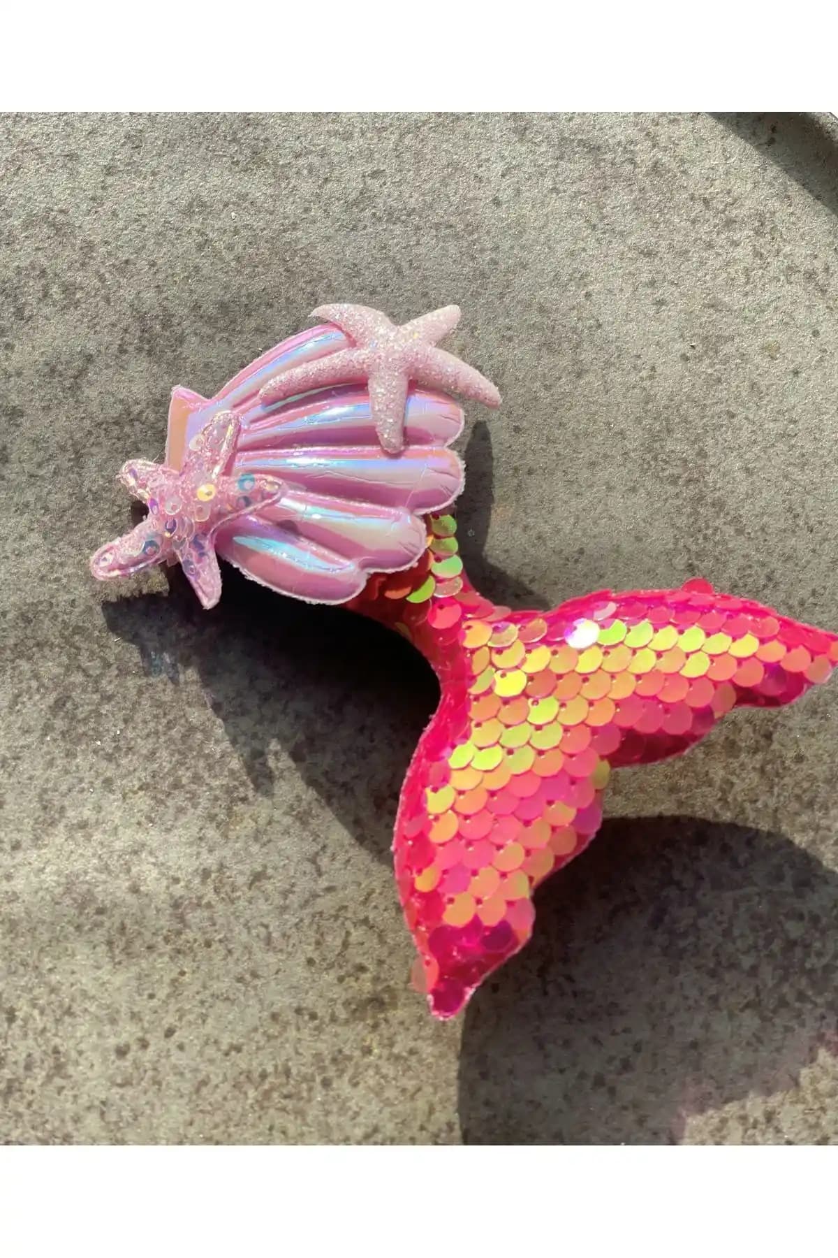 NehirDen Denizkızı Kuyruklu Pullu Yıl<dı>zlı Çocuk Saç Tokası Güvenli ve Pratik Kullanım İçin