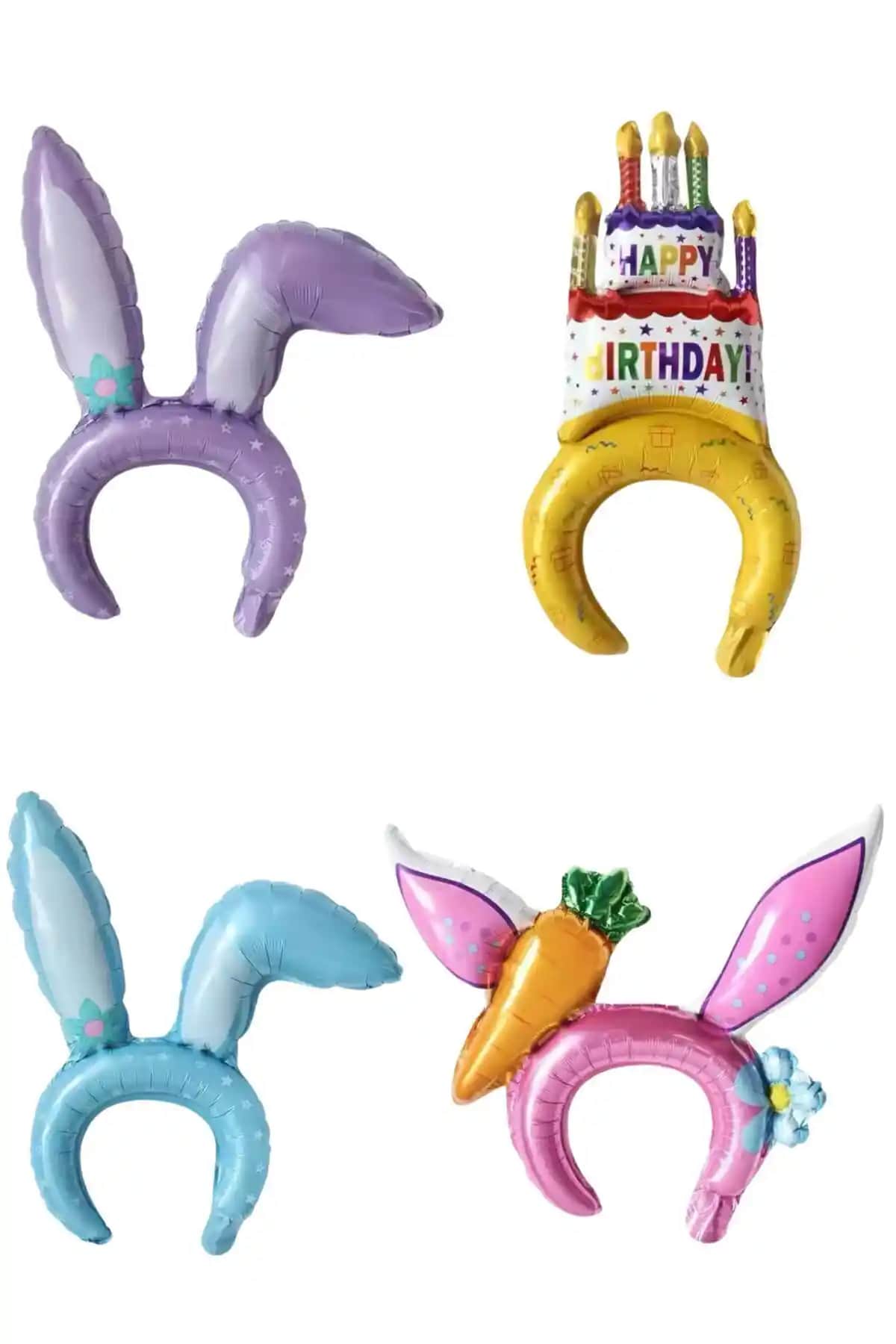 Öz Ambalaj 4’lü Parti Balonu Tacı Renkli ve Dayanıklı Dekoratif Ürün