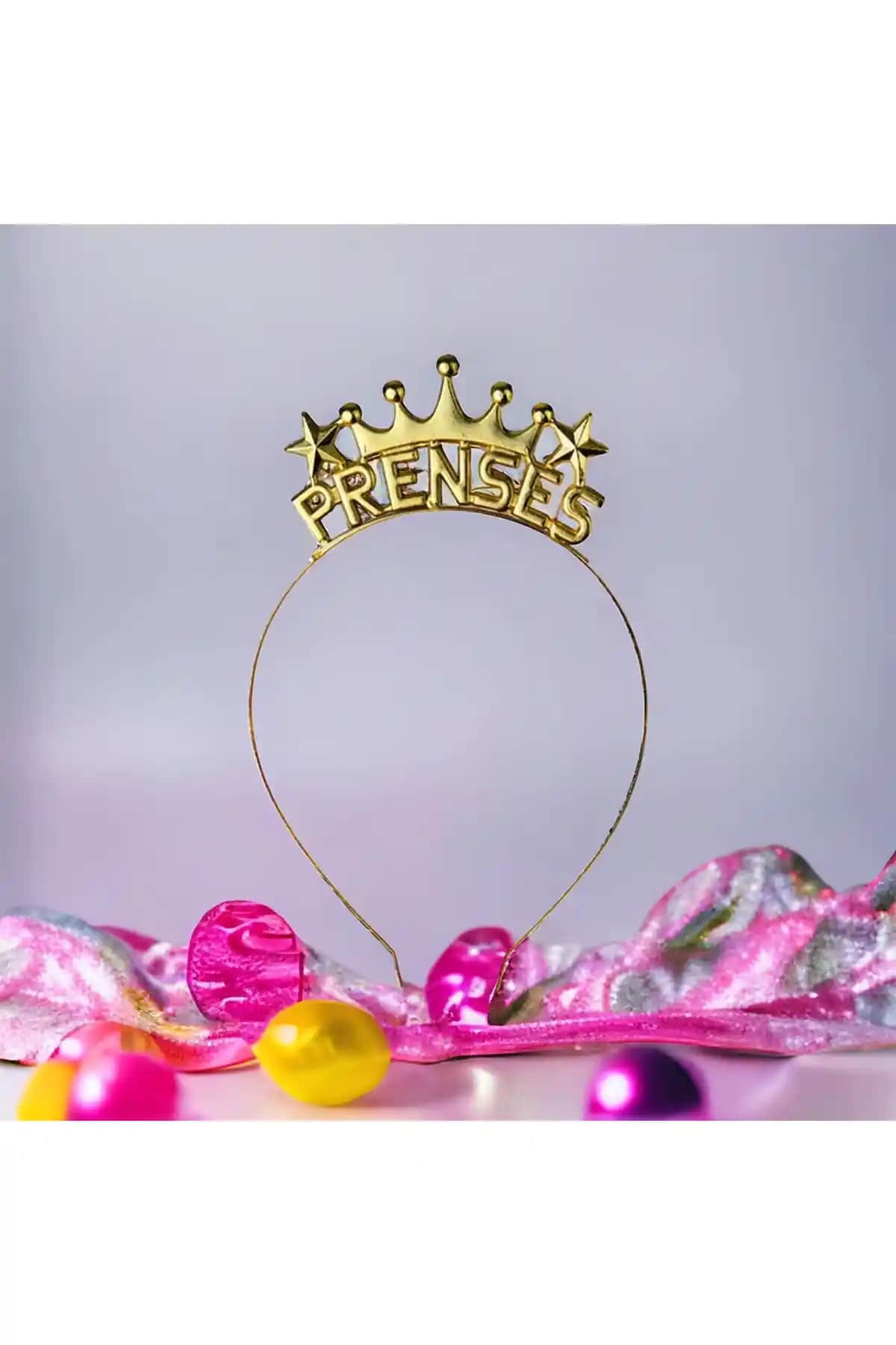 Parti Sürevi Taç Prenses Yazılı Gold Renk: Zarafet ve Şıklığın Sembolü