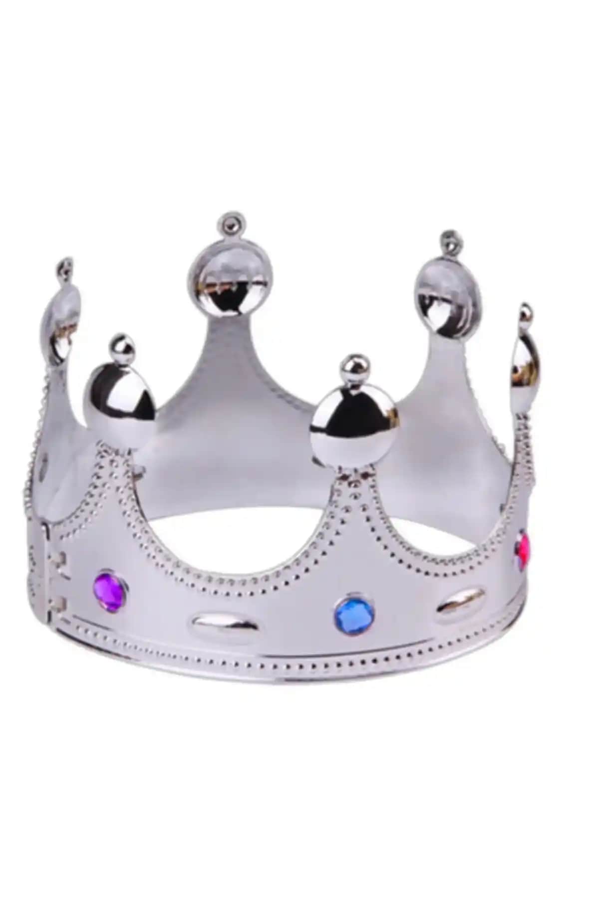 Partimarka Gü<müş> Kral Tacı Aksesuarı: Çocuklar ve Yetişkinler İçin Eğlenceli Parti Malzemeleri