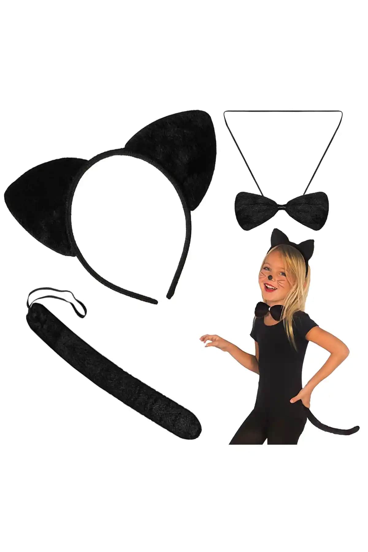 Partimarka Kedi Kulaklı Taç Aksesuar Seti Sevimli ve Şık Bir Kedi Tarzı İçin Uygun