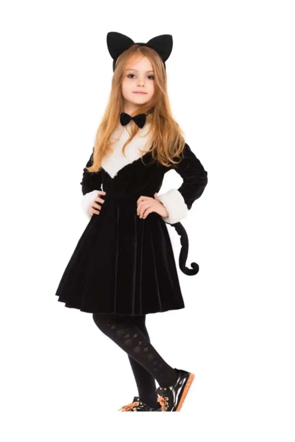 ToyFest Kedi 3'lü Kostüm Aksesuarları Seti Taç, Kuyruk ve Papyon ile Çocuklar İçin Eğlenceli Giyim Seçeneği