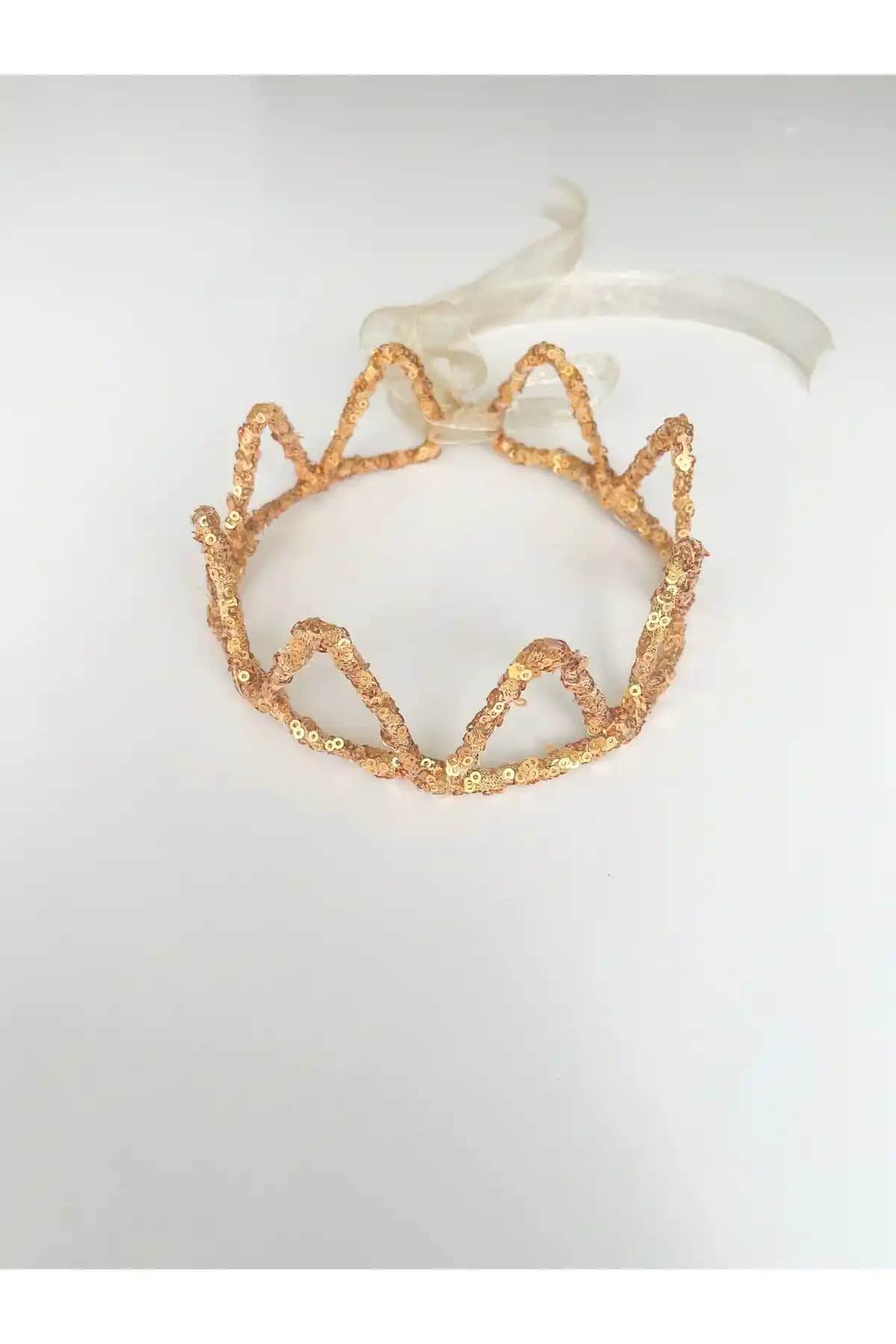 Yuvarlak Gold Pul Payet Kız Çocuk Kraliçe Taç: Şık ve Rahat Kullanım İçin Tasarlandı
