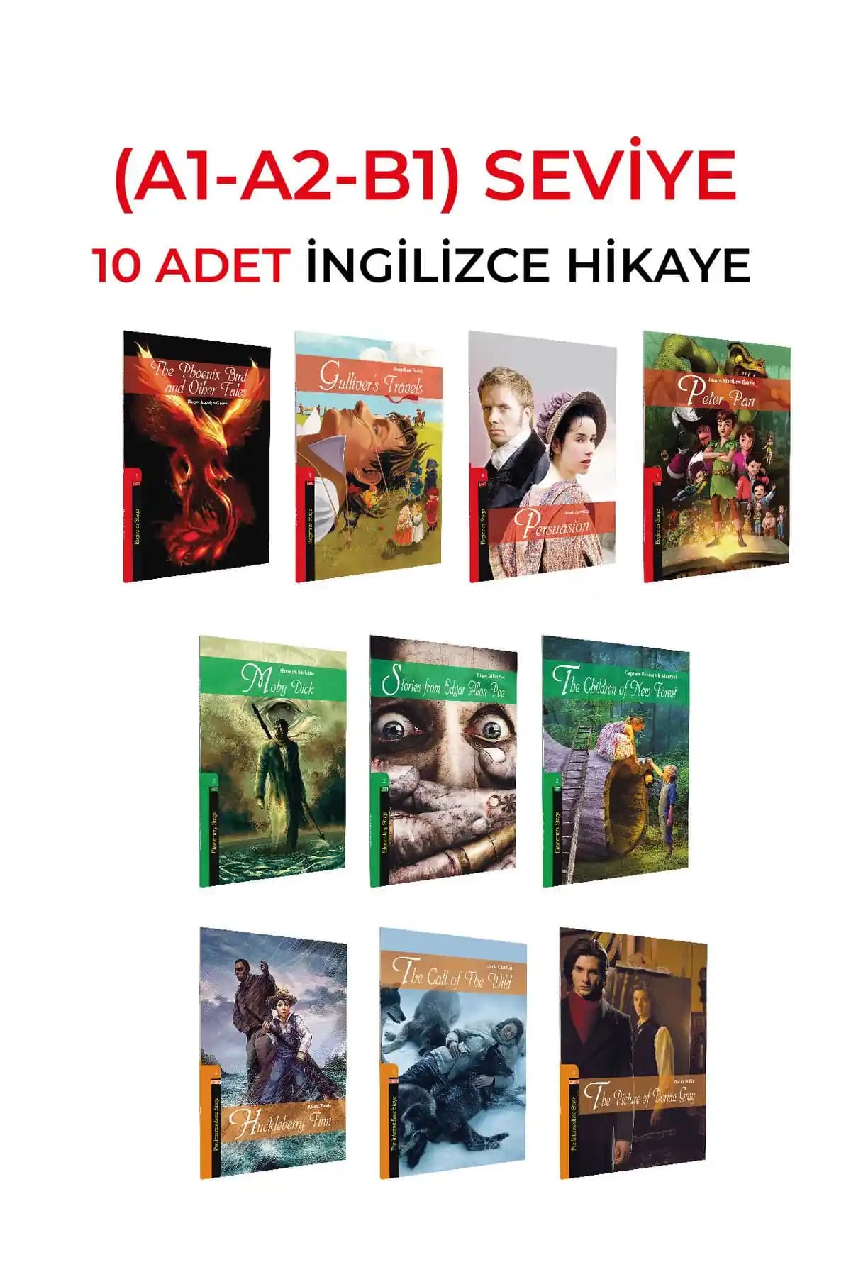 Kapadokya Yayınları İngilizce Hikaye Kitabı Seti: A1-A2-B1 Seviyelerinde Dil Öğrenme
