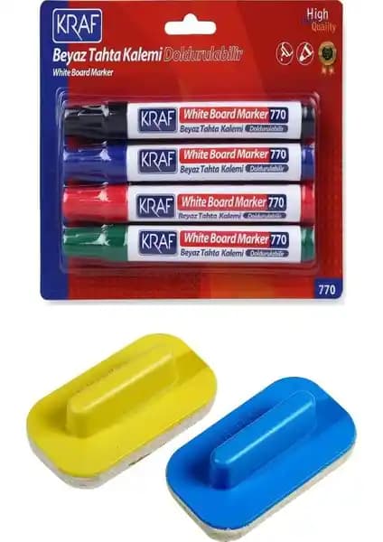 Kraf Beyaz Tahta Kalemi Doldurulabilir 770-4 Seti: Ekonomik ve Sağlıklı Yazım Çözümü
