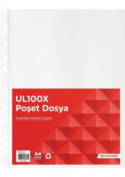 Norex UL100X A4 Poşet Dosya 100'lü Paket: Şeffaf ve Pratik Evrak Düzenleyici