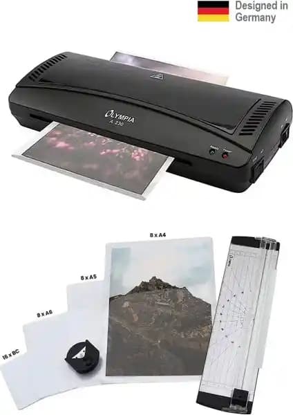 Olympia A230 A4 PVC Laminasyon Makinesi: Hızlı ve Kullanışlı 4'lü Set Özellikleri