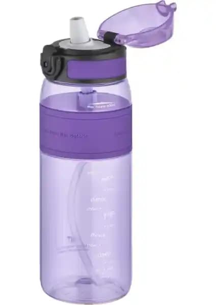 Uzspace Fiftyfifty 600 ml Pipetli Isırılamaz Silikon Gövdeli Tritan Su Matarası
