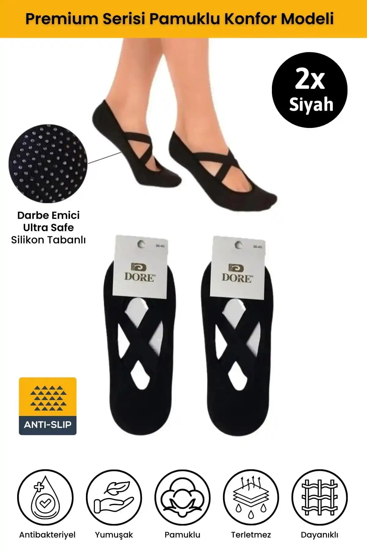 DORE Orijinal Kadın Kaymaz Tabanlı Çorap ve Sweex Bambu Spor Çoraplarının Karşılaştırması