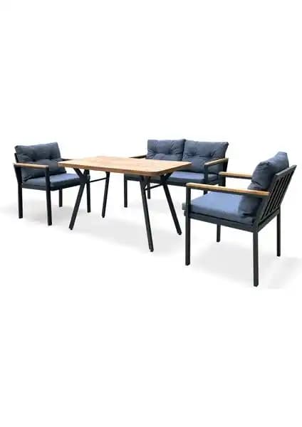 Evvon Metal 2+1+1 Masa Takımı: Modern ve Dayanıklı Dış Mekan Mobilyası Seçeneği