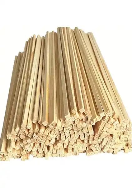 Kavak Çıta 1 cm x 1 cm x 100 cm 10'lu Paket Dayanıklı ve Çok Yönlü İnşaat Malzemesi