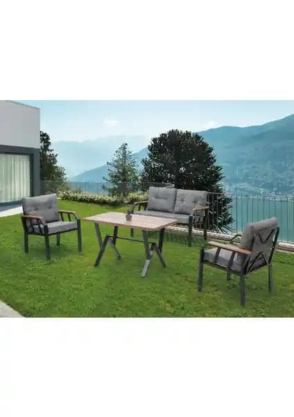 Tu Tienda 2+1+1 Masa ve Oturma Grubu İç ve Dış Mekan Kullanımı için Modern Tasarım